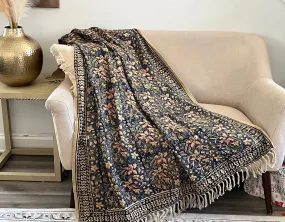 Boho Throw Blanket Couch, Boho Vintage Decor, Mud Cloth Throw blanket, Woven Couch Throw for Living Room, Unique handmade gift for her