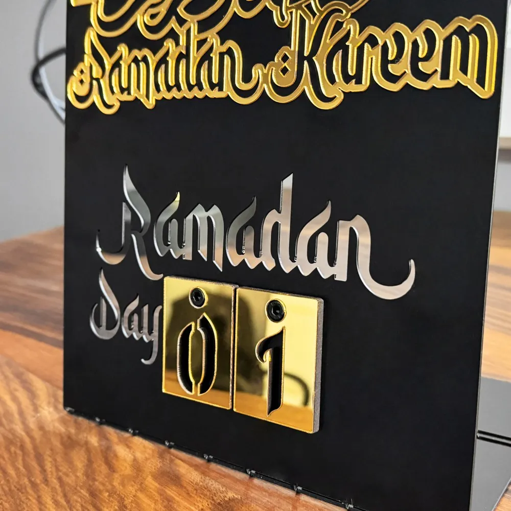 Ramadan Calendar Metal & Acrylic Islamic Gift Table Decor