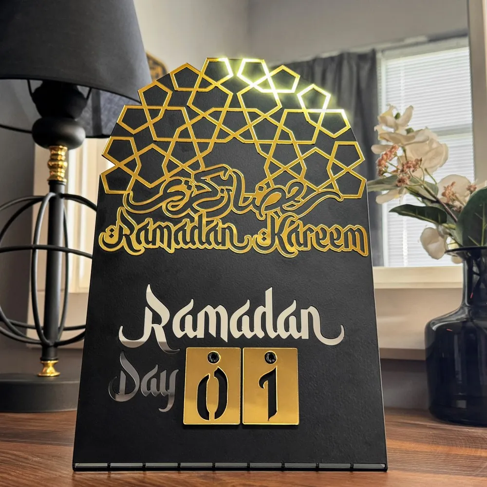 Ramadan Calendar Metal & Acrylic Islamic Gift Table Decor